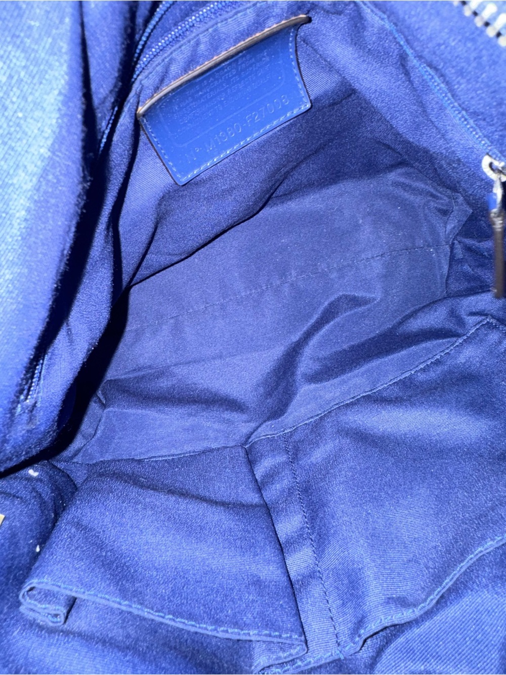 Coach Navy Signature Stripe Tote - Picture 10 of 11